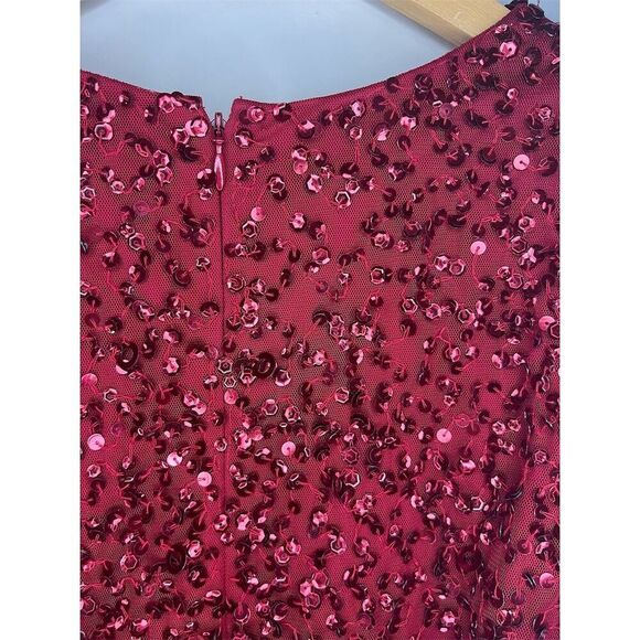 Adrianna Papell Women's Sequined Cowl Neck Sheath Dress Red Size 4​ - Picture 9 of 13